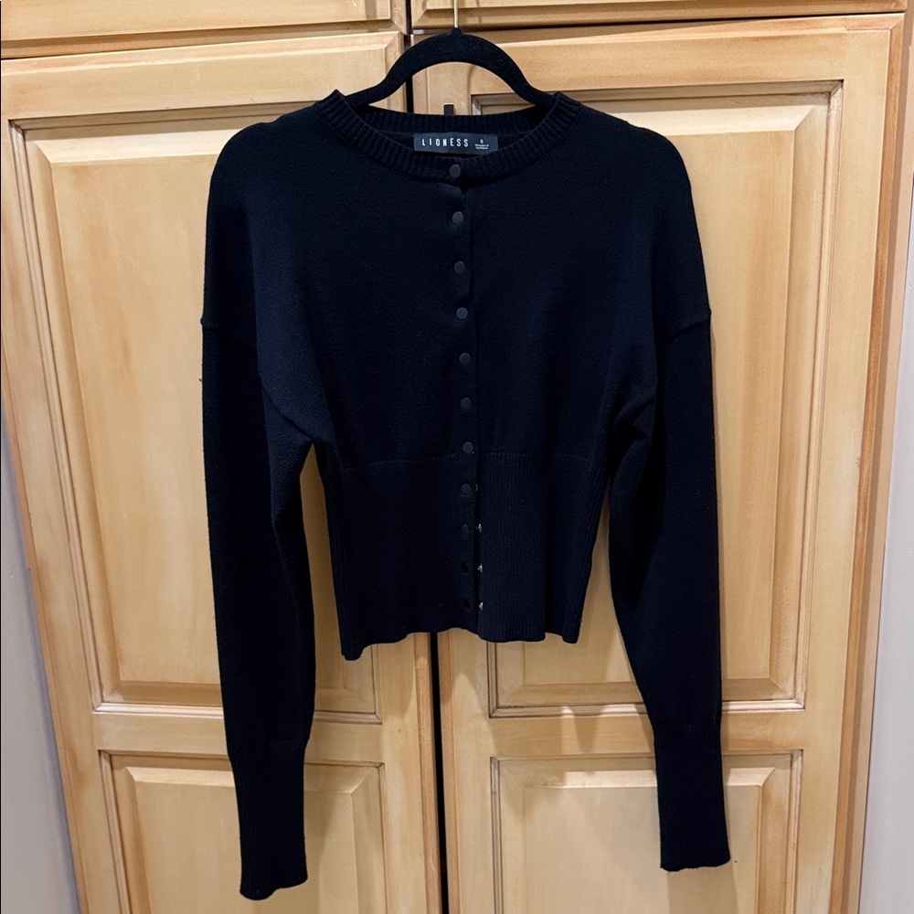 Lioness Black Button-Up Cardigan